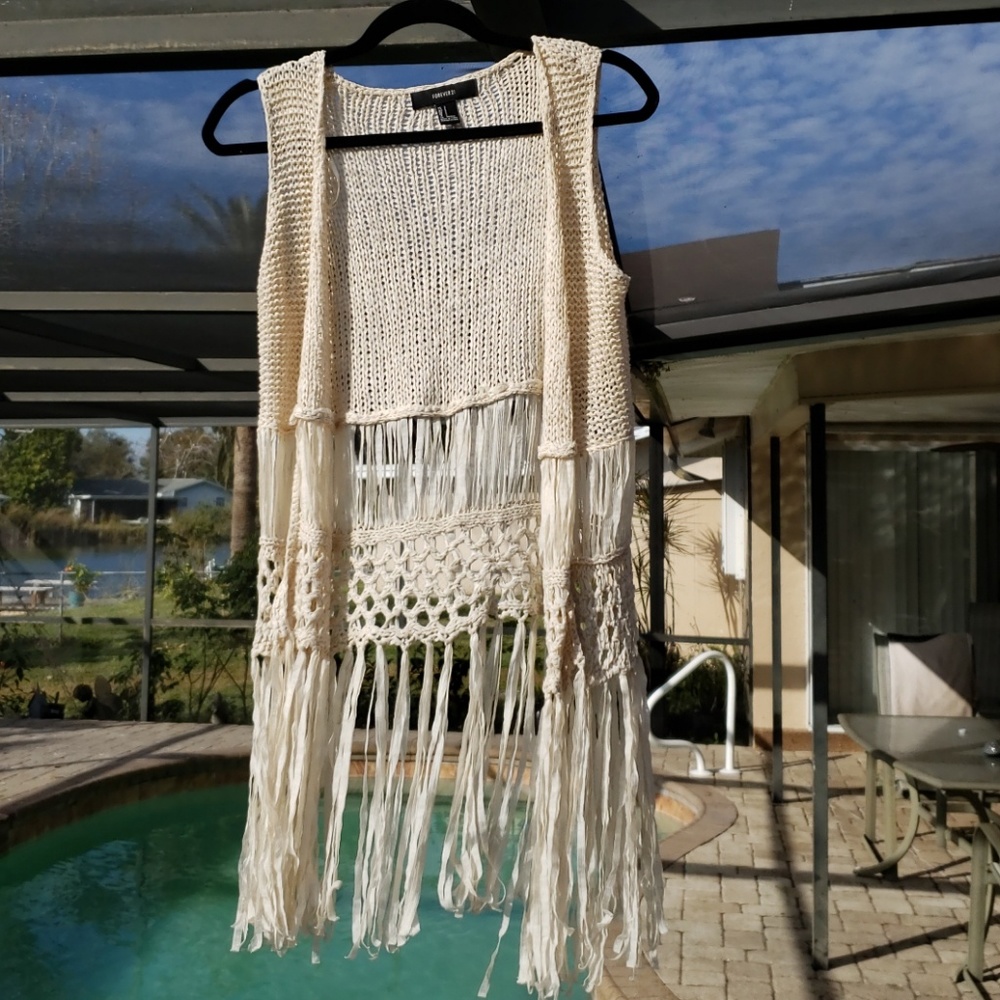 Boho festival best crochet fringe top bikini cover